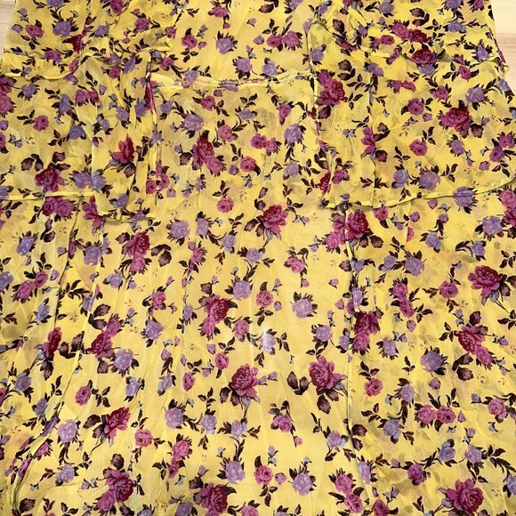 For Love & Lemons Maison Yellow Floral Print Maxi Dress Women's Medium M - Picture 11 of 11